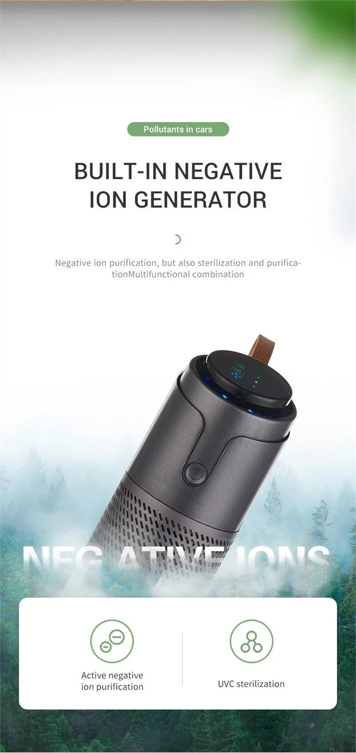 Small Car Air Purifier Portable HEPA Filter